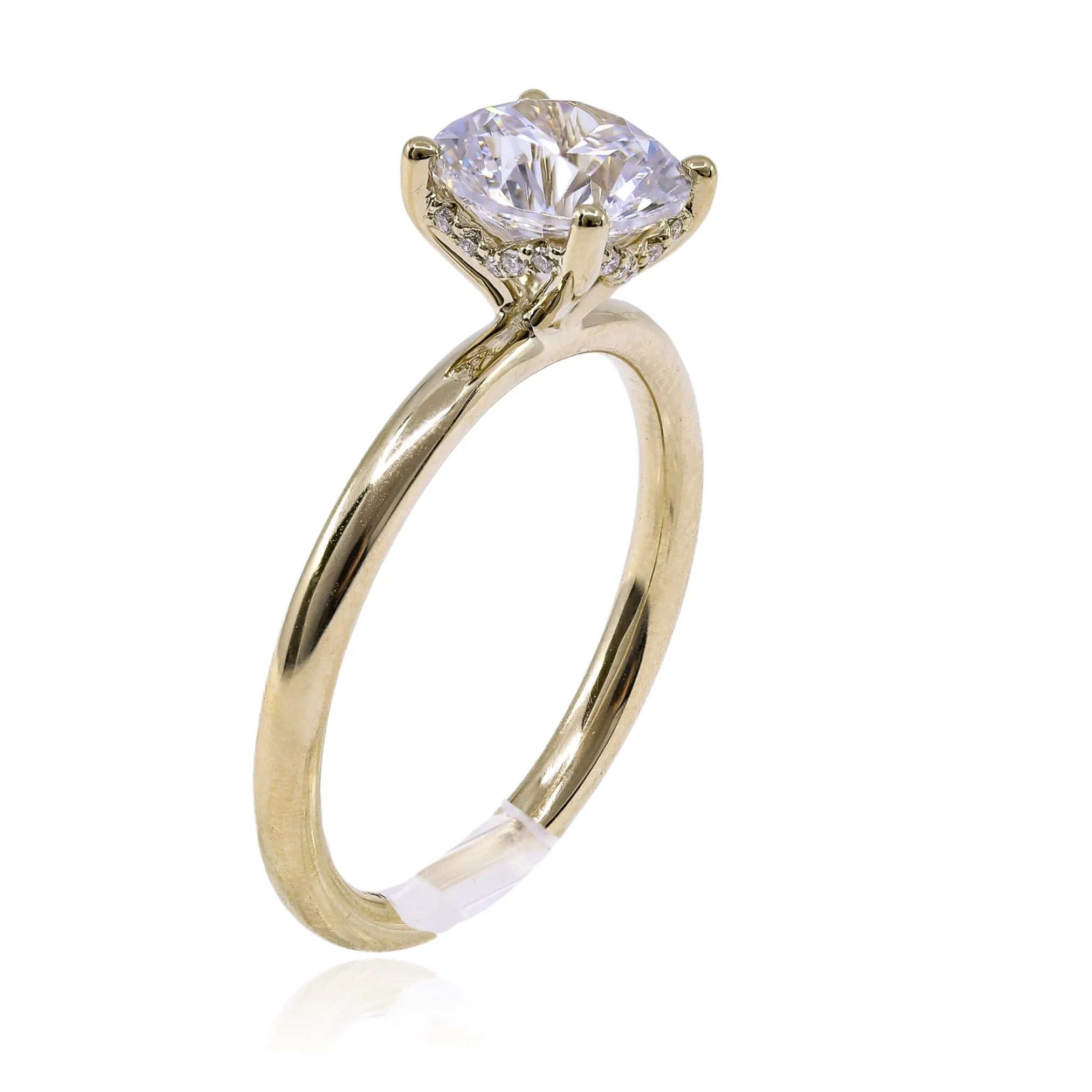 14K YELLOW GOLD SOLITAIRE DIAMOND ENGAGEMENT RING - SETTING ONLY