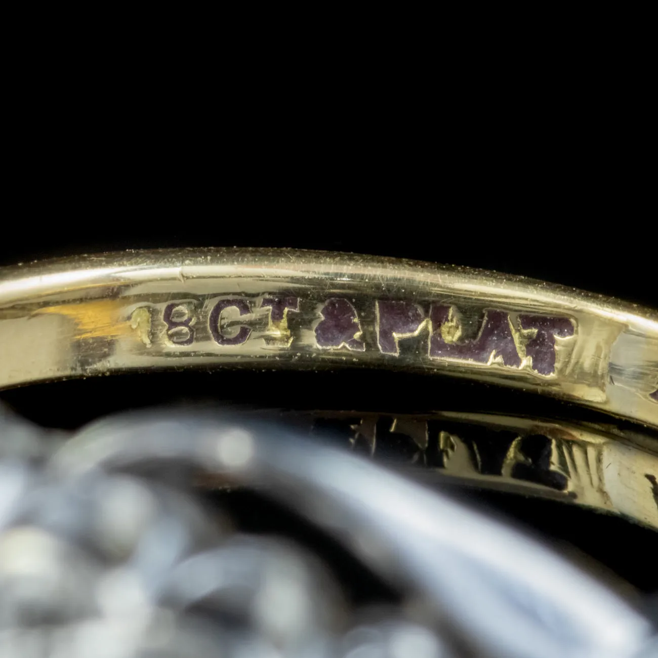 Antique Edwardian Diamond Heart Trilogy Twist Ring 18Ct Gold Platinum Circa 1905