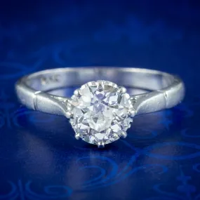 Antique Edwardian Diamond Solitaire Ring 1.2ct Diamond