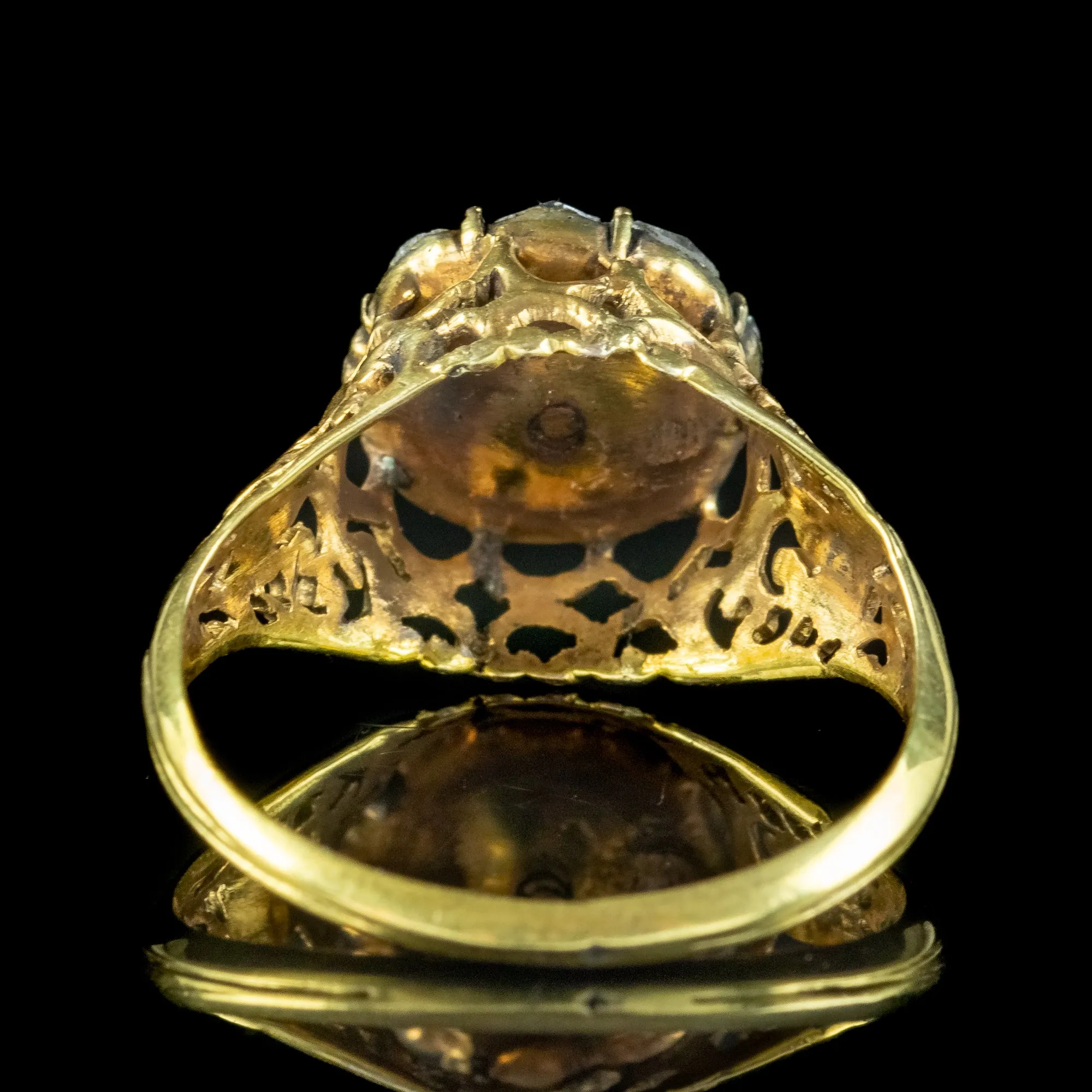 Antique Georgian Rose Cut Diamond Cluster Ring 1.5ct Total
