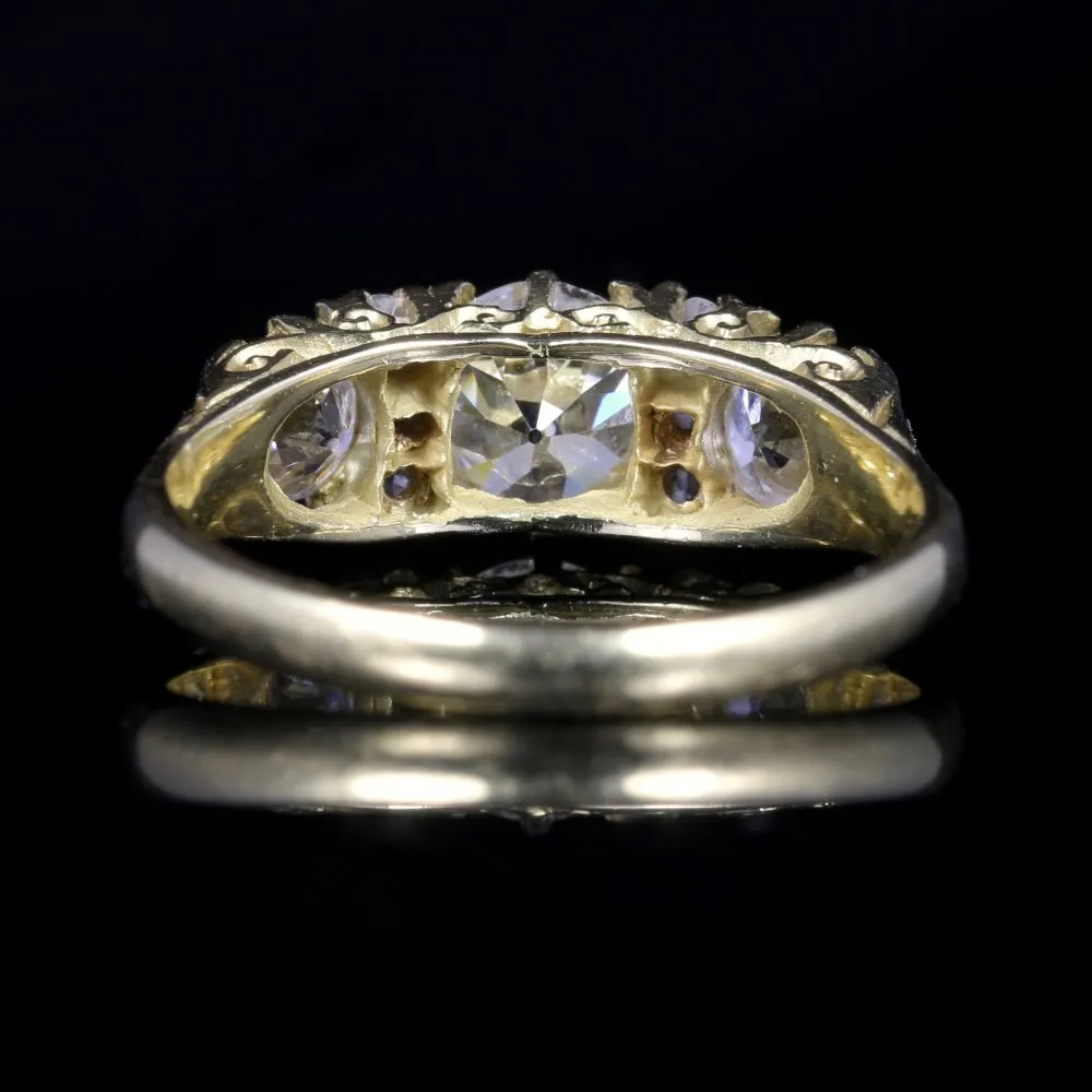 Antique Victorian Diamond Ring 18Ct Gold 2.20Ct Diamonds