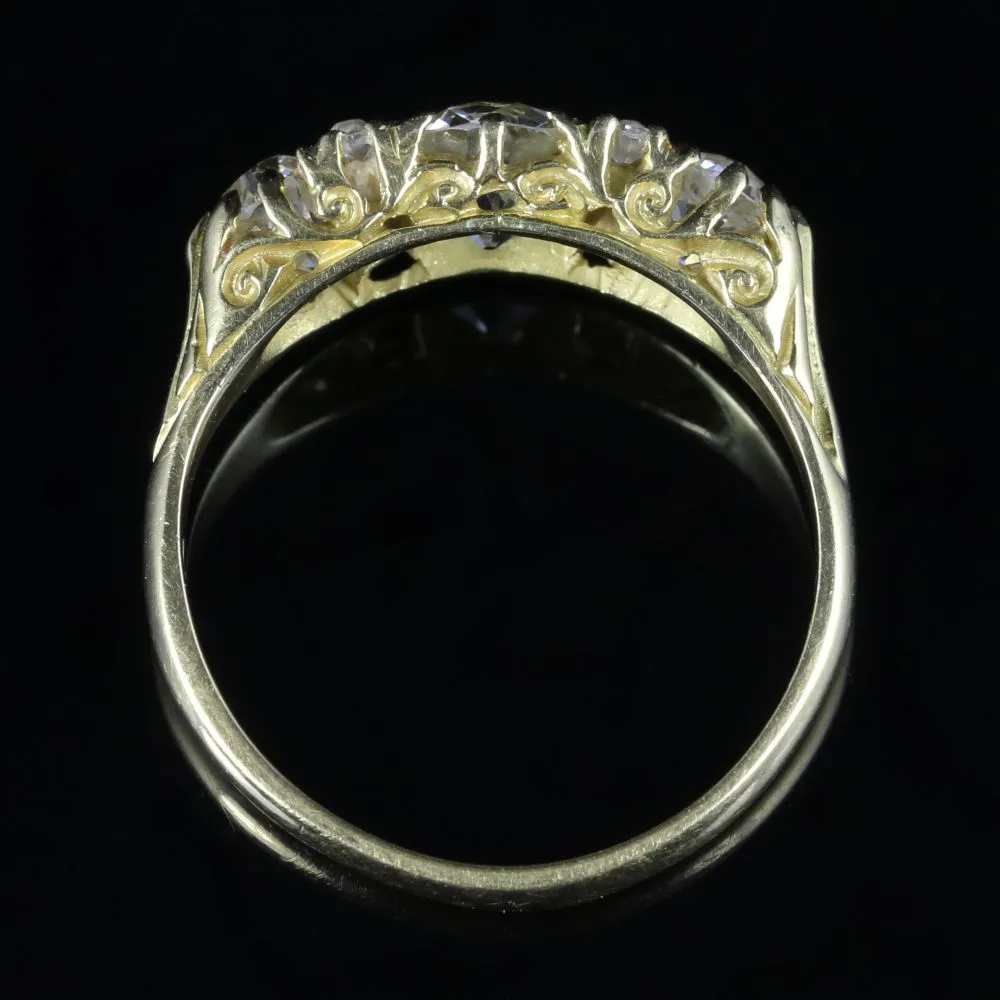 Antique Victorian Diamond Ring 18Ct Gold 2.20Ct Diamonds