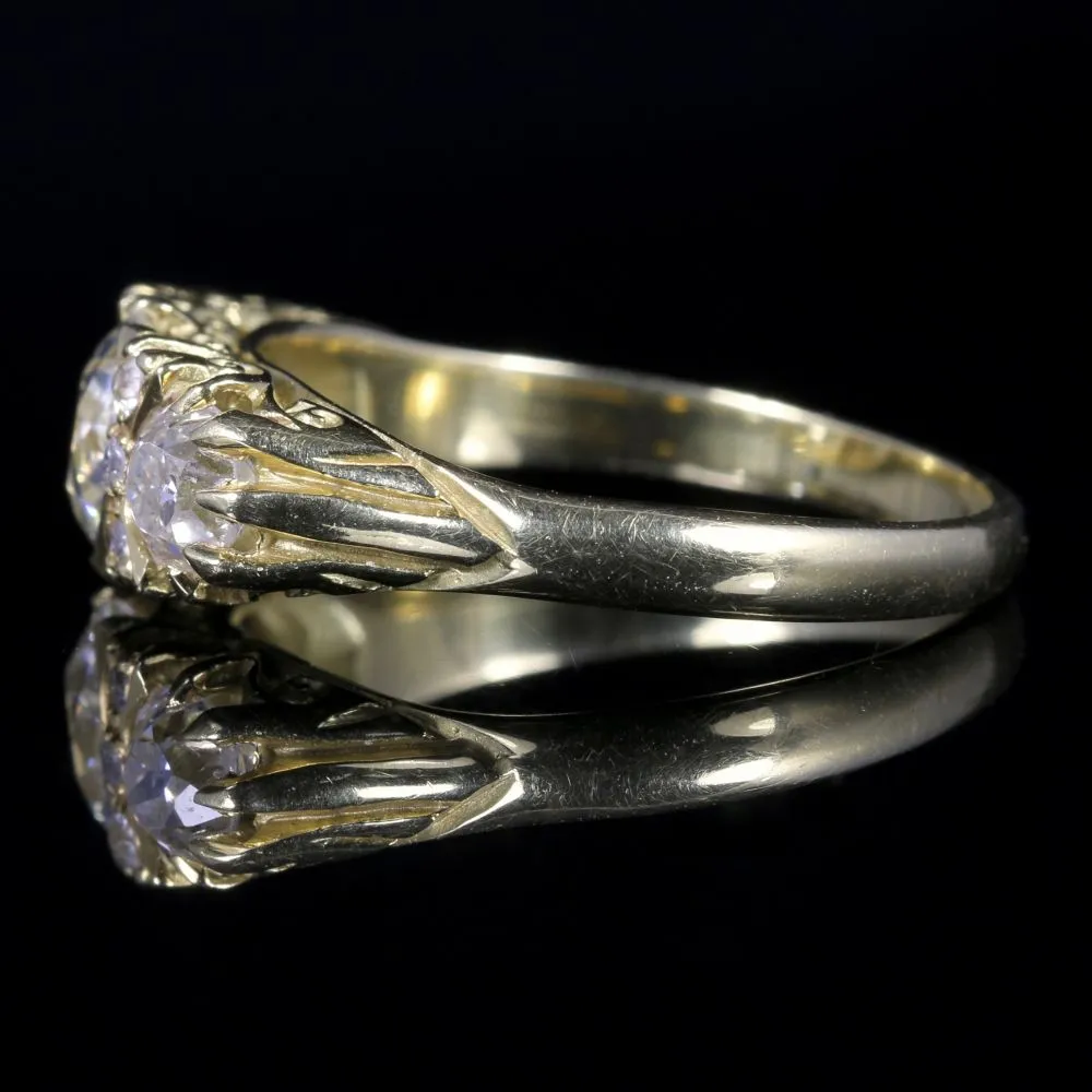 Antique Victorian Diamond Ring 18Ct Gold 2.20Ct Diamonds