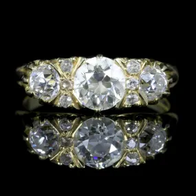 Antique Victorian Diamond Ring 18Ct Gold 2.20Ct Diamonds