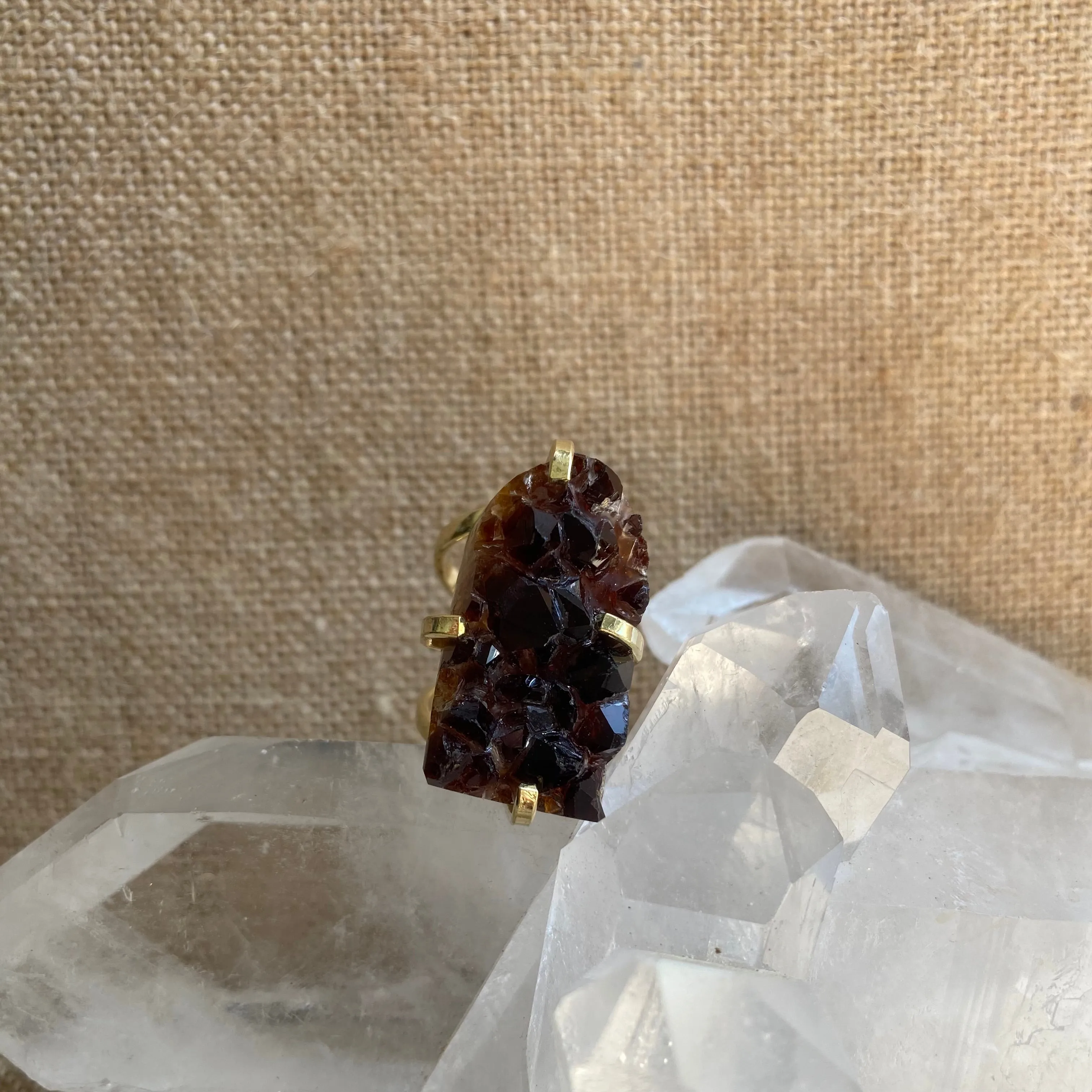 Citrine Druzy Ring #36