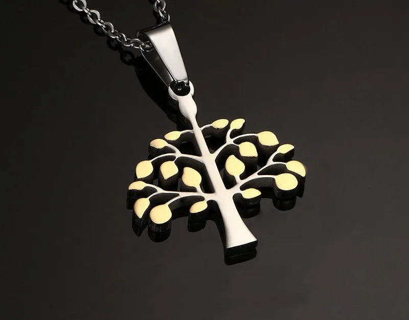 Fashion Necklaces Tree of Life Pendants For Men Women Christmas Necklace Pendant Silver & Gold Plated Stainless Steel Gifts