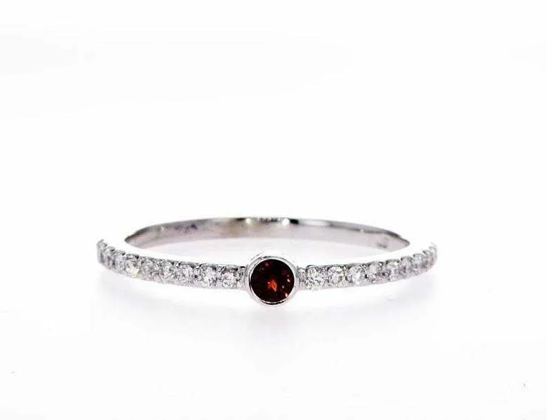 Garnet Stackable Ring (0.21Ctw)