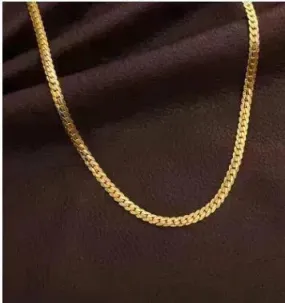 Men Necklace Gold Tone Snake Chain