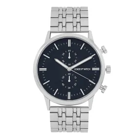 Niko Silver Metallic Strap Watch with Blue Dial – Stylish & Modern Timepiece