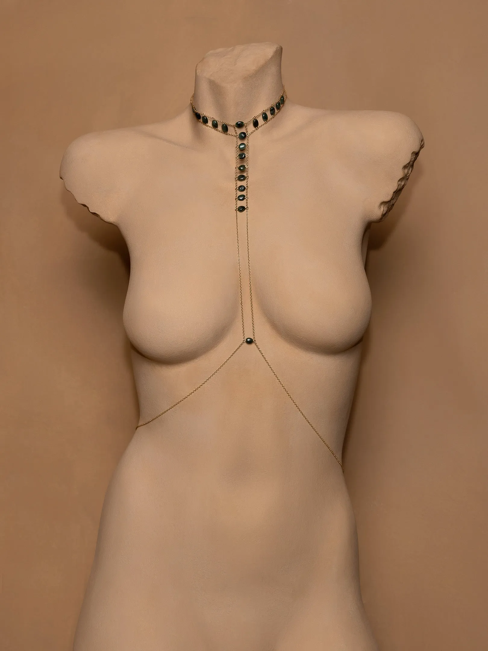Queen Crown Gemstone Choker Body Chain