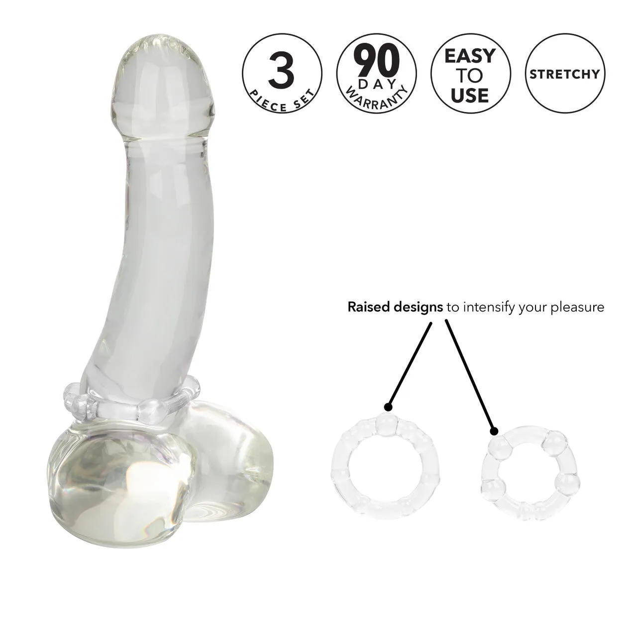 Rings! Island Rings Cock Rings (3 piece set) - Clear