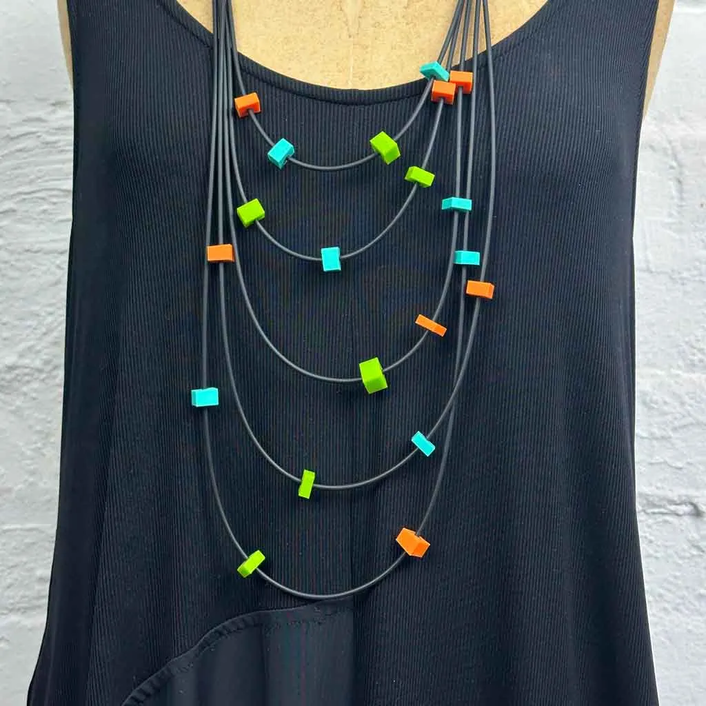 rubber cubes and slithers NECKLACE sample