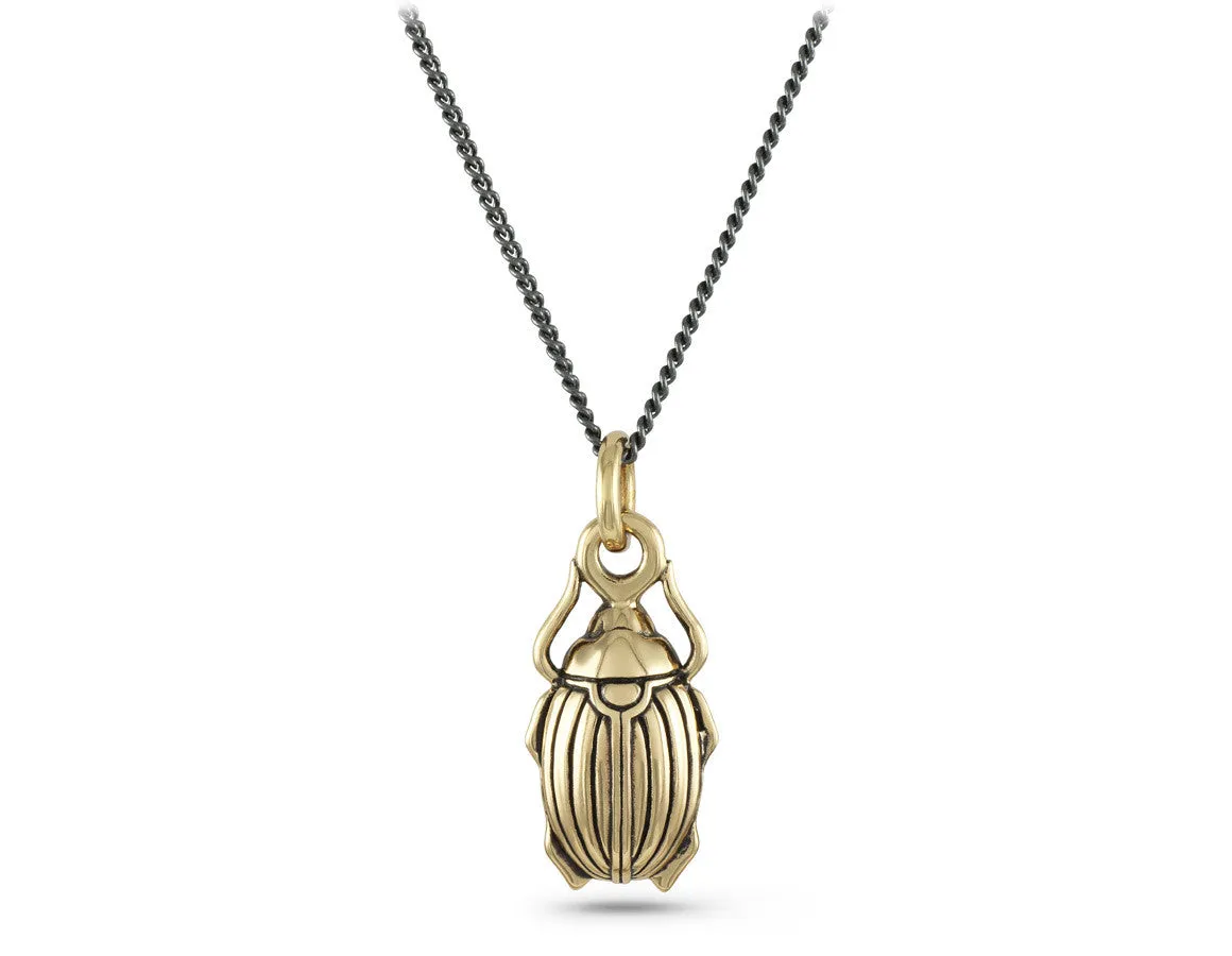 Scarab Beetle Necklace - Bronze