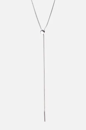 Sterling Silver Bolo Tassel Serpentine Lariat Necklace 18 inch